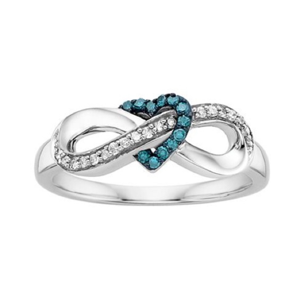 1/6 ct. tw. Blue & White Diamond Infinity Ring